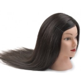 Голова "шатенка", натуральные волосы 30-40 см и настольный штатив